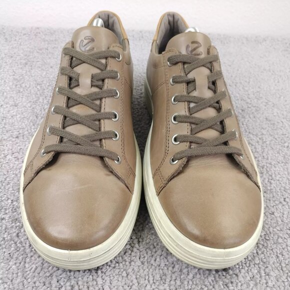 ECCO Soft 8 Mens 43 EU Shoes Low Top Leather Comfort Sneakers Brown Lace Up - Picture 4 of 12